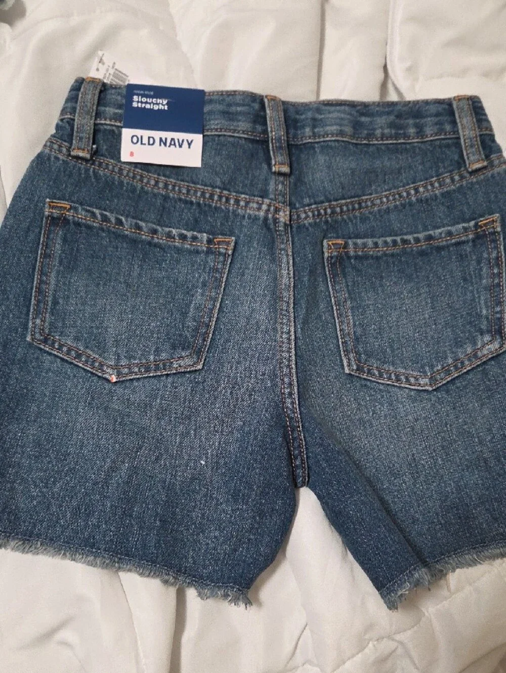 Old Navy Blue High-Rise Slouchy Straight Shorts